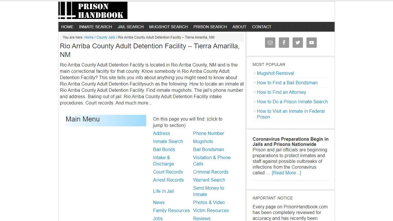 Rio Arriba County Adult Detention Facility – Tierra Amarilla, NM